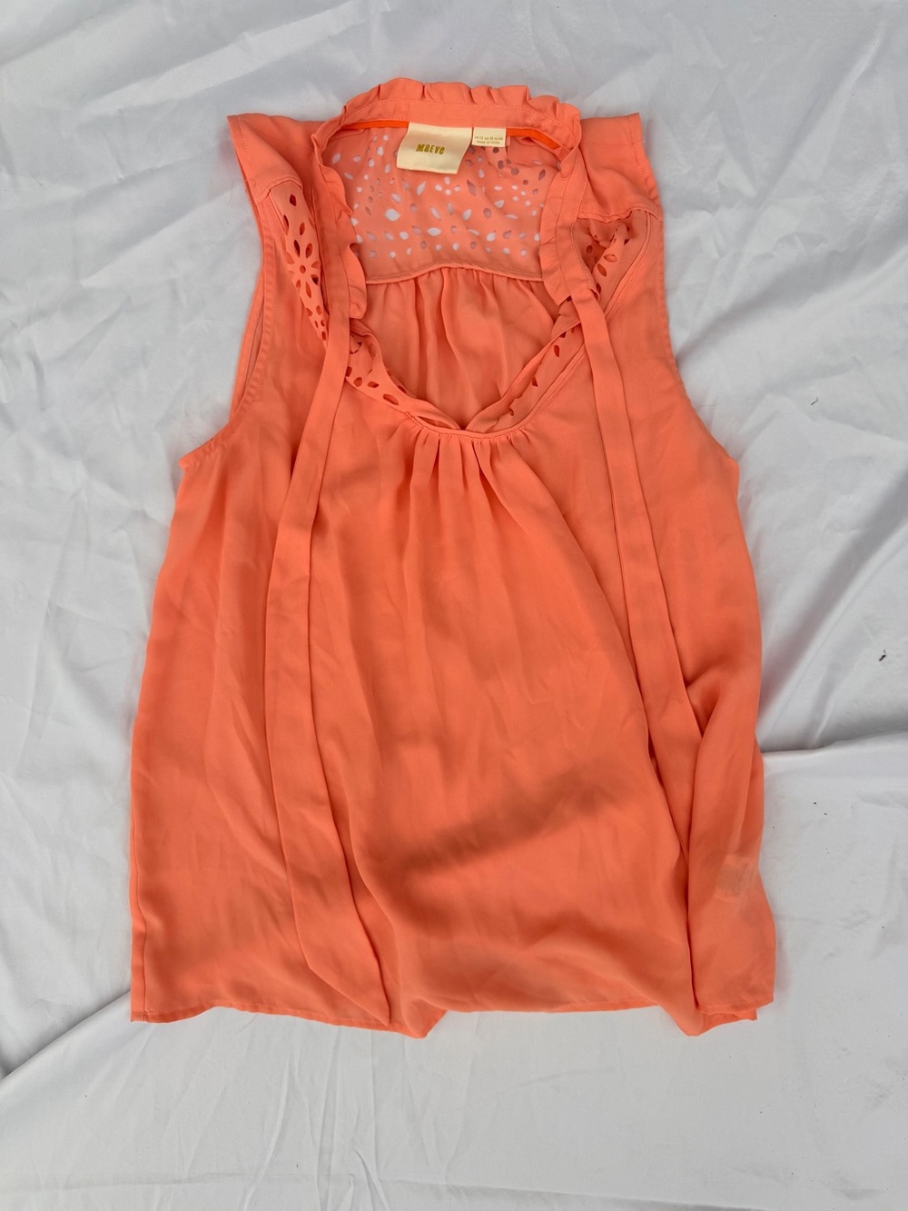 Anthropologie Coral Eyelet-Trim Sleeveless Camisole